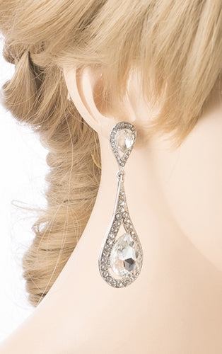 Bridal Wedding Jewelry Prom Beautiful Crystal Rhinestone Dangle Earrings E613 - Accessoriesforever