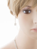 Bridal Wedding Jewelry Crystal Rhinestone Dynamic Contour Necklace J490 Silver