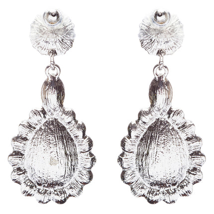 Beautiful Glamorous Bridal Crystal Rhinestone Teardrop Dangle Earrings Silver