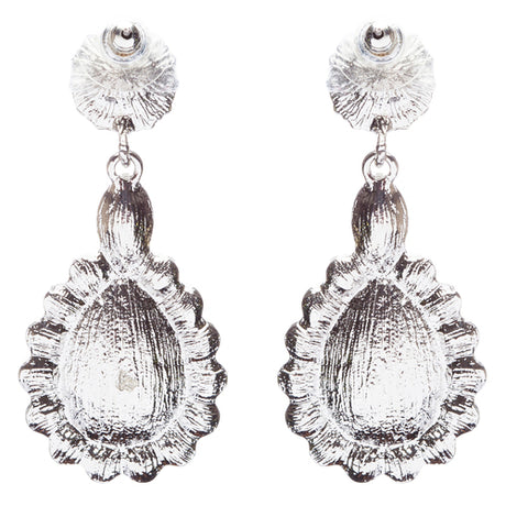 Beautiful Glamorous Bridal Crystal Rhinestone Teardrop Dangle Earrings Silver