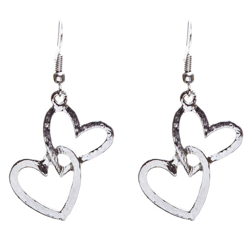 Adorable Chic Valentine Theme Crystal Rhinestone Heart Dangle Earrings E905 SVR