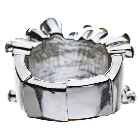 Bling Crystal Rhinestone Stretch Adjustable Fashion Ring Silver Tone Clear