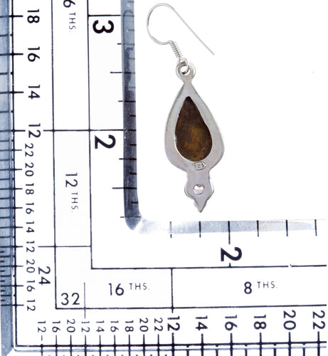 925 Sterling Silver Natural Gemstones Jasper Dangle Earrings FJSVE2155
