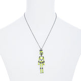 Halloween Costume Jewelry Articulated Skeleton Neon Lime Green N112