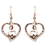 Adorable Valentine Theme Fashion Crystal Rhinestone Heart Earrings E908 Gold