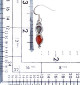 925 Sterling Silver Natural Gemstones Carnelian Dangle Earrings FJSVE2194