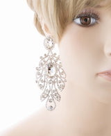 Bridal Wedding Jewelry Crystal Rhinestone Precisely Crafted Necklace E716 Silver