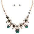 Glamorous Jewelry Set Crystal Rhinestone Elegant Setting Necklace J526 Green