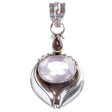 925 Sterling Silver Natural Gemstones Pink Amethyst Pendant FJSVP2084