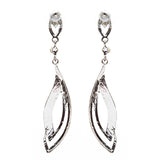 Bridal Wedding Jewelry Crystal Rhinestone Elegant Engrossed Earrings E725 Silver