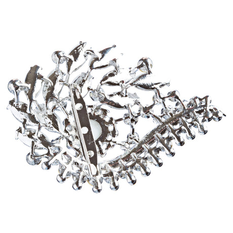 Bridal Wedding Jewelry Crystal Rhinestone Classy Brooch Pin BH178 Silver