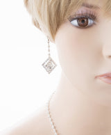 Bridal Wedding Jewelry Crystal Rhinestone Gorgeous Design Necklace J572 Silver