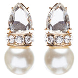 Bridal Wedding Jewelry Crystal Rhinestone Elegant Tear Drop Earrings E863 Gold