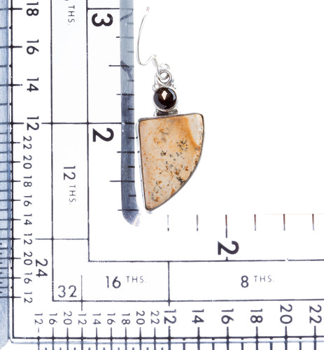 925 Sterling Silver Natural Gemstones Jasper Dangle Earrings FJSVE2124
