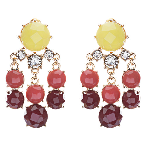 Contemporary Fashion Crystal Rhinestone Daring Design Dangle Earrings E852Yellow