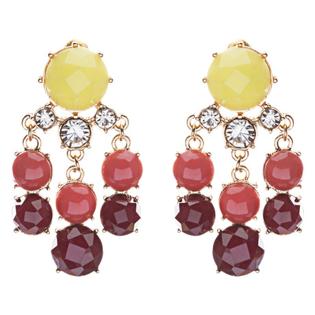 Contemporary Fashion Crystal Rhinestone Daring Design Dangle Earrings E852Yellow