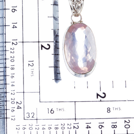 925 Sterling Silver Natural Gemstones Pink Amethyst Pendant FJSVP2075 - Accessoriesforever