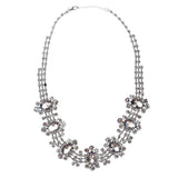 Bridal Wedding Jewelry Crystal Rhinestone Sophisticated Layout Necklace J529Gray