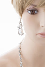 Bridal Wedding Jewelry Crystal Rhinestone Intricate Interwoven Necklace J522 SLV