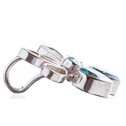 925 Sterling Silver Natural Gemstones Blue Topaz Pendant FJSVP2104 - Accessoriesforever