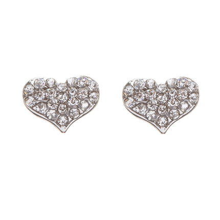 Lovely Sweet Beautiful Heart Shape Valentine's Day Necklace Set JN166 Silver - Accessoriesforever