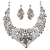 Bridal Wedding Jewelry Crystal Rhinestone Complex Design Necklace Set J539 Black