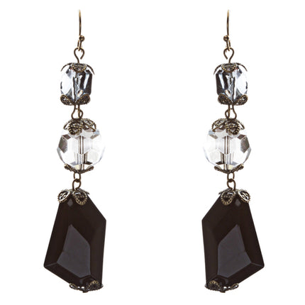 Contemporary Fashion Extraordinary Charms In Various Shapes Earrings E837 Black - Accessoriesforever