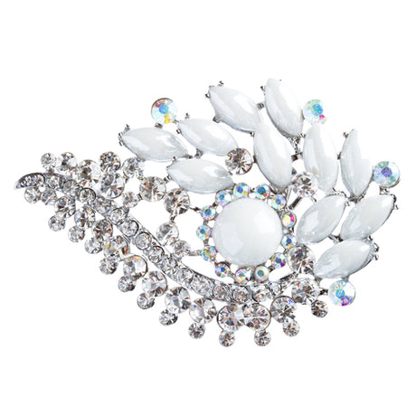Bridal Wedding Jewelry Crystal Rhinestone Classy Brooch Pin BH178 Silver
