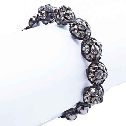 Crystal Stretch Cuff Vintage Fashion Bracelet Black B281 - Accessoriesforever