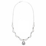 Bridal Wedding Jewelry Crystal Rhinestone Lovely Beautiful Sweet Necklace Silver