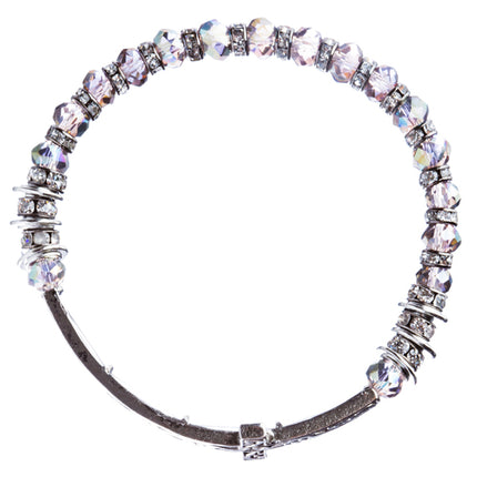 Lovely Crystal Rhinestone Cross Design Fashion Statement Bracelet B472 Purple - Accessoriesforever