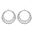 Beautiful Dazzling Crystal Rhinestone Open Circle Dangle Fashion Earrings Silver
