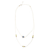 Simple Yet Elegant Design Gold Plate Double Chain Charm Necklace N77 Yellow