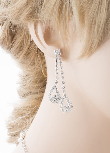 Bridal Wedding Jewelry Crystal Rhinestone Magnificent Design Necklace J571Silver