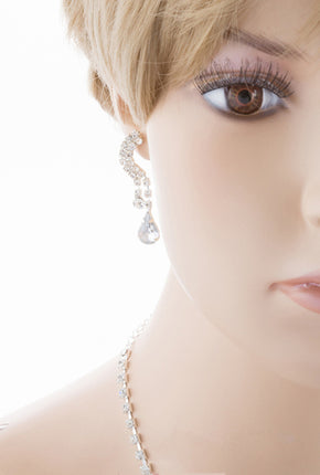 Bridal Jewelry Set Chunky Teardrop Crystal Rhinestone L - Accessoriesforever