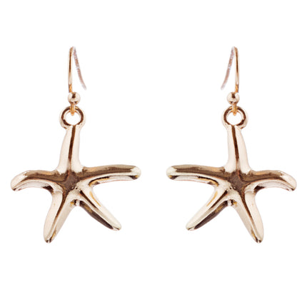 Fun Ocean Inspired Sea Star Shell Pendant Necklace Earrings Set JN280 Orange - Accessoriesforever
