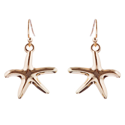 Fun Ocean Inspired Sea Star Shell Pendant Necklace Earrings Set JN280 Orange