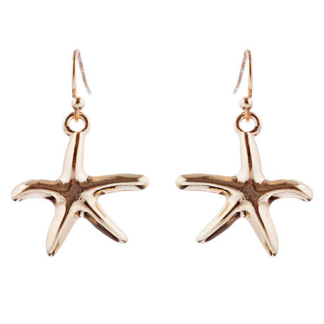 Fun Ocean Inspired Sea Star Shell Pendant Necklace Earrings Set JN280 Orange