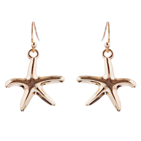 Fun Ocean Inspired Sea Star Shell Pendant Necklace Earrings Set JN280 Orange