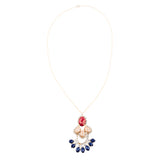 Beautiful Formica Crystal Pendant Statement Jewelry Fashion Necklace Gold Red