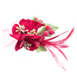 Christmas Jewelry Ornate Mesh Decorated Fashion Hair Pin Clip Brooch H483 Red