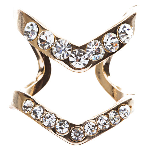 Chic Trendy Gorgeous Simple Classic Crystal Rhinestone V Fashion Ring R207