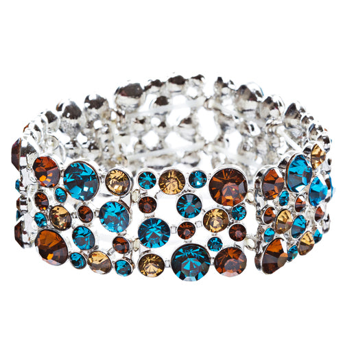 Bridal Bracelet Crystal Rhinestone Pearl White BR00295-MT