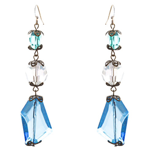 Contemporary Fashion Extraordinary Charms In Various Shapes Earrings E837 Blue