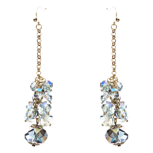 Trendy Design Crystal Rhinestone Lovely Cluster Balls Dangle Earrings E846 Blue