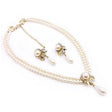 Bridal Wedding Jewelry Set Pearl Rhinestone FL Creme