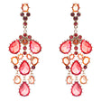 Fashion Chic Sparkle Crystal Rhinestone Stone Dangle Statement Earrings Red