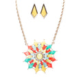 Modern Fashion Crystal Rhinestone Grand Floral Arrangement Necklace JN246 Multi