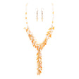 Classic Stylish Beautiful Formica Y Drop Simple Statement Necklace Set Natural