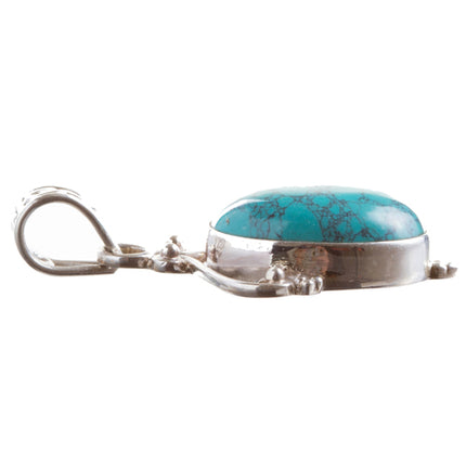 925 Sterling Silver Natural Gemstones Turquoise Pendant FJSVP2057 - Accessoriesforever